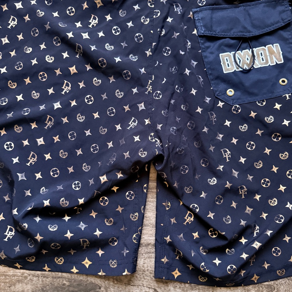 Dixxon Flannel Co Mens Party Crest Bougie 9" Boardshorts, Gold Black, 38 - Picture 6 of 11